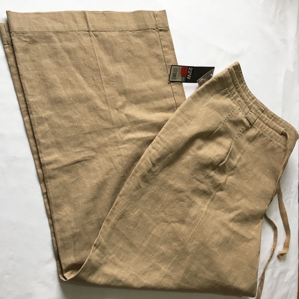 Mossimo Pants Khaki Plus Size 22 Linen Blend
